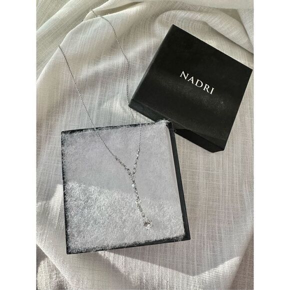 Nadri cubic zirconia wide dangle necklace ￼ - Picture 1 of 3